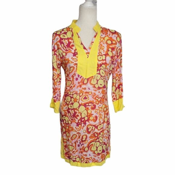 TRACY NEGOSHIAN dress Brandi abstract retro print tunic mini S - Picture 3 of 10